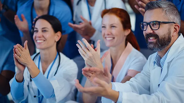happy doctors and nurses