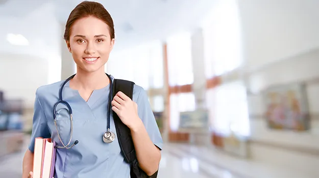 nurse with books